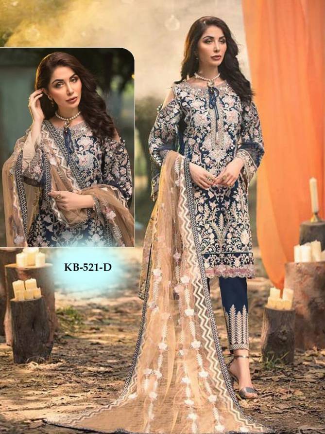 Kb Super Hit 521  Colors Latest Fancy Designer Festive Wear Heavy Faux Georgette Pakistani Salwar Suits Collection